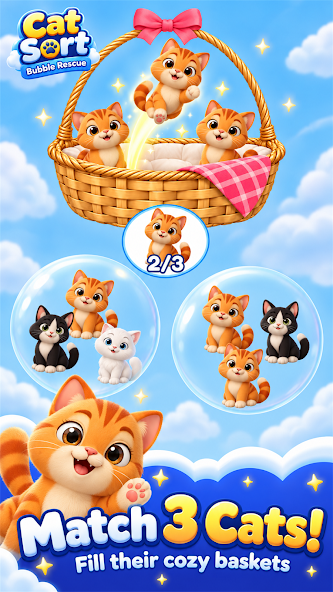 Cat Sort: Bubble Rescue 游戏截图