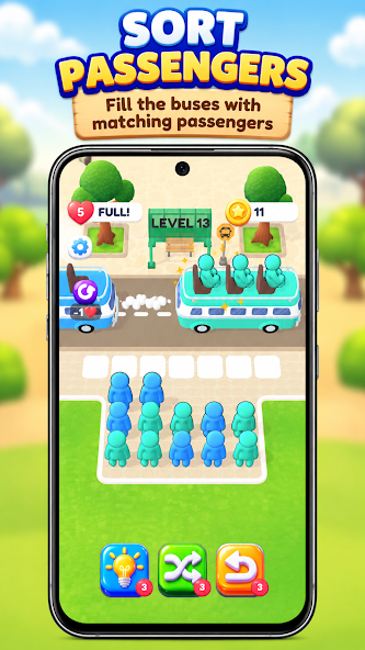 Bus Sort: Color Puzzle 游戏截图